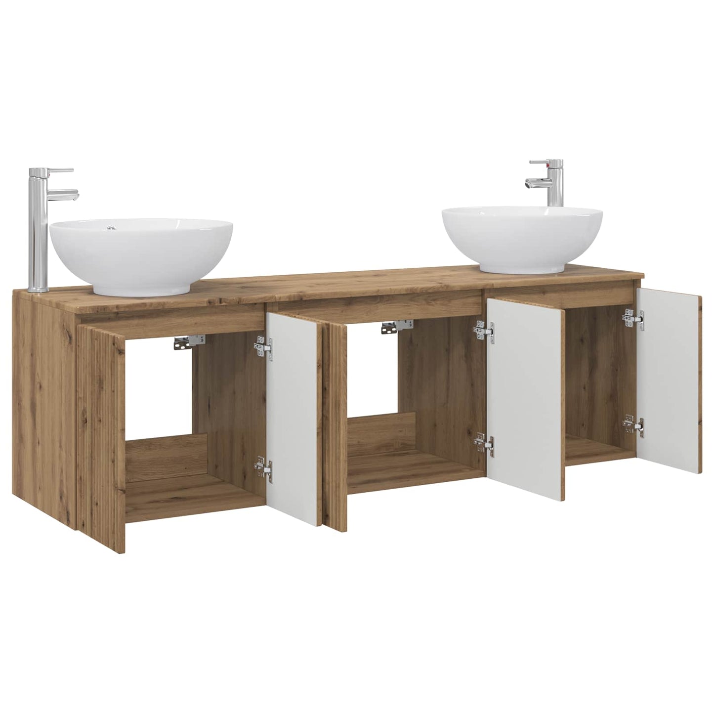 vidaXL Bathroom Cabinet Set 3 pcs Artisan Oak 49.5 x 44.5 x 65 cm 3