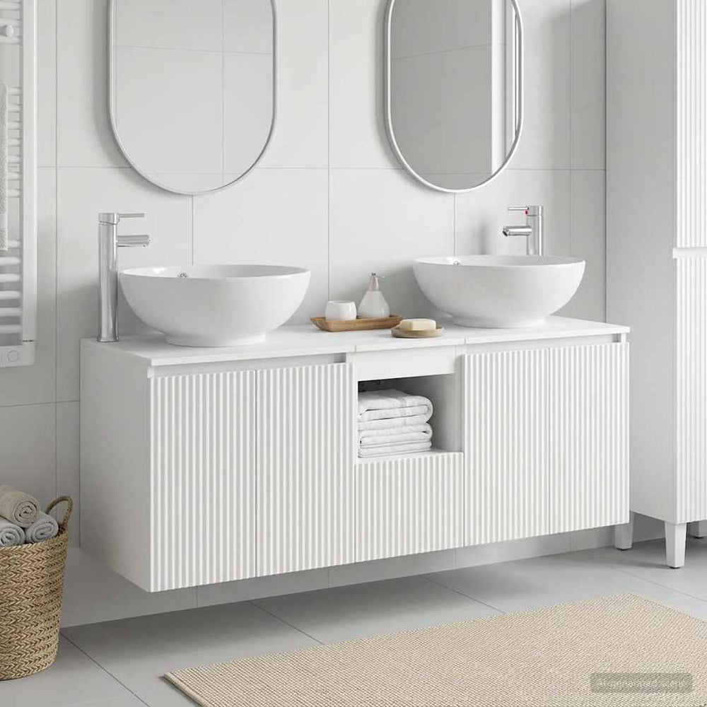 vidaXL Bathroom Cabinet Set 3 pcs White 49.5 x 44.5 x 65 cm