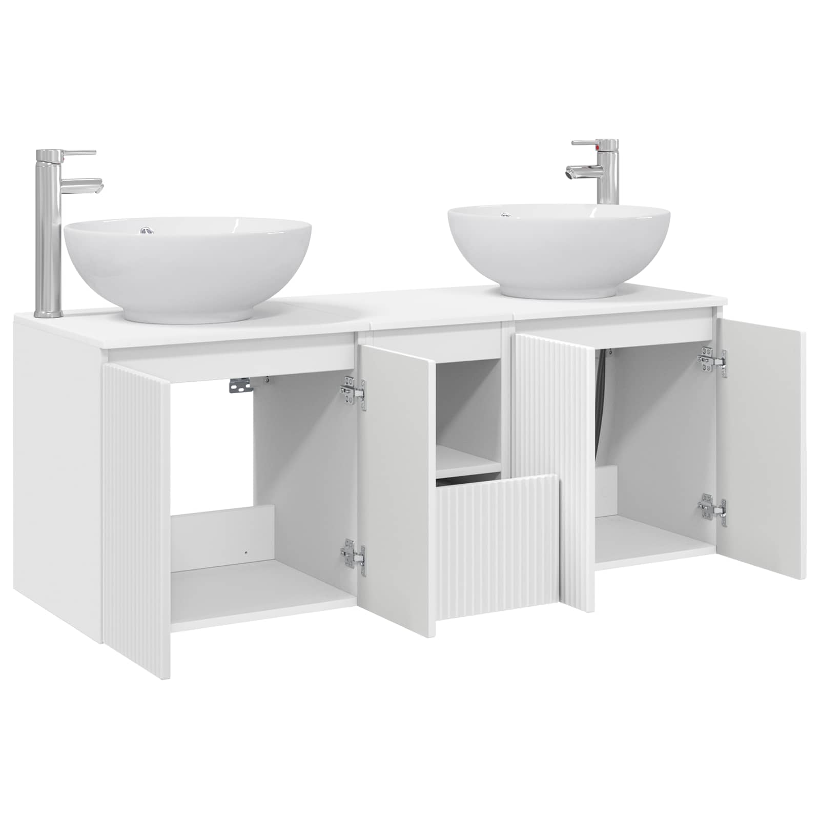 vidaXL Bathroom Cabinet Set 3 pcs White 49.5 x 44.5 x 65 cm 4