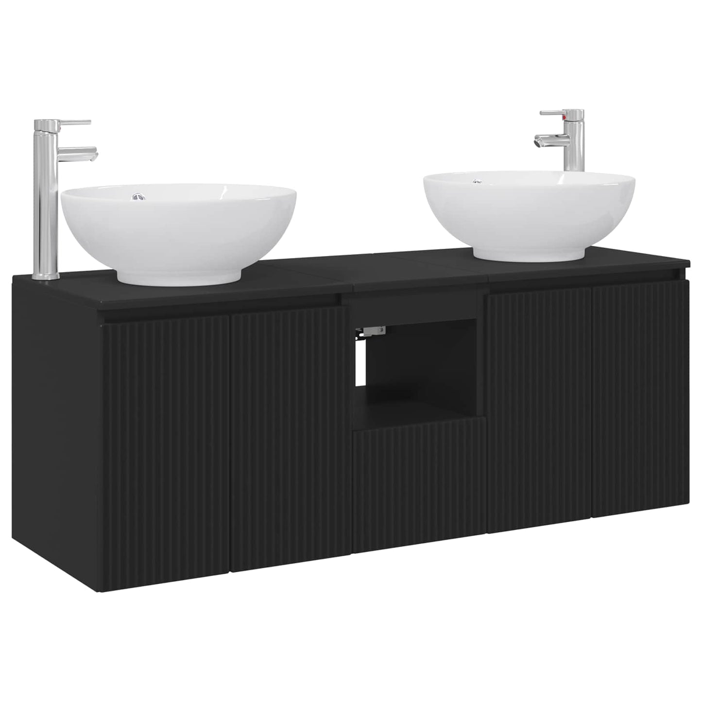 vidaXL Bathroom Cabinet Set 3 pcs Black 49.5 x 44.5 x 65 cm 2