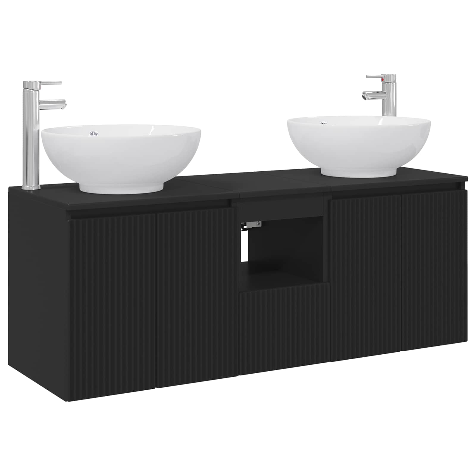 vidaXL Bathroom Cabinet Set 3 pcs Black 49.5 x 44.5 x 65 cm 2