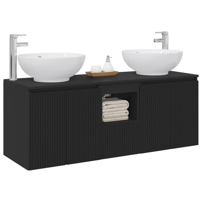 vidaXL Bathroom Cabinet Set 3 pcs Black 49.5 x 44.5 x 65 cm 3