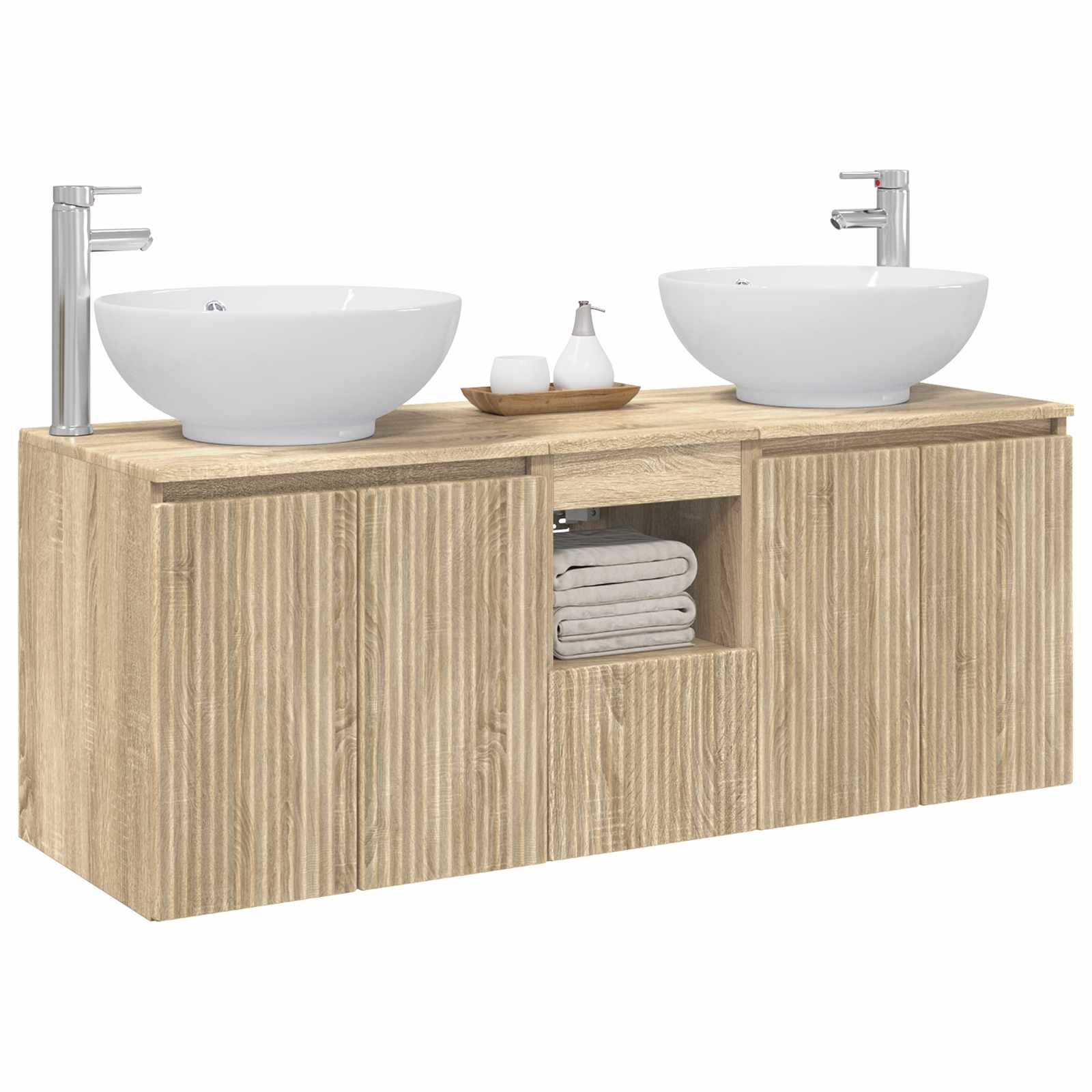 vidaXL Bathroom Cabinet Set 3 pcs Sonoma Oak 49.5 x 44.5 x 65 cm 3