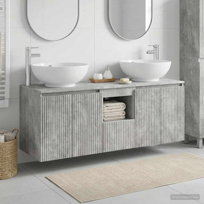 vidaXL Bathroom Cabinet Set 3 pcs Concrete Grey 49.5 x 44.5 x 65 cm 1