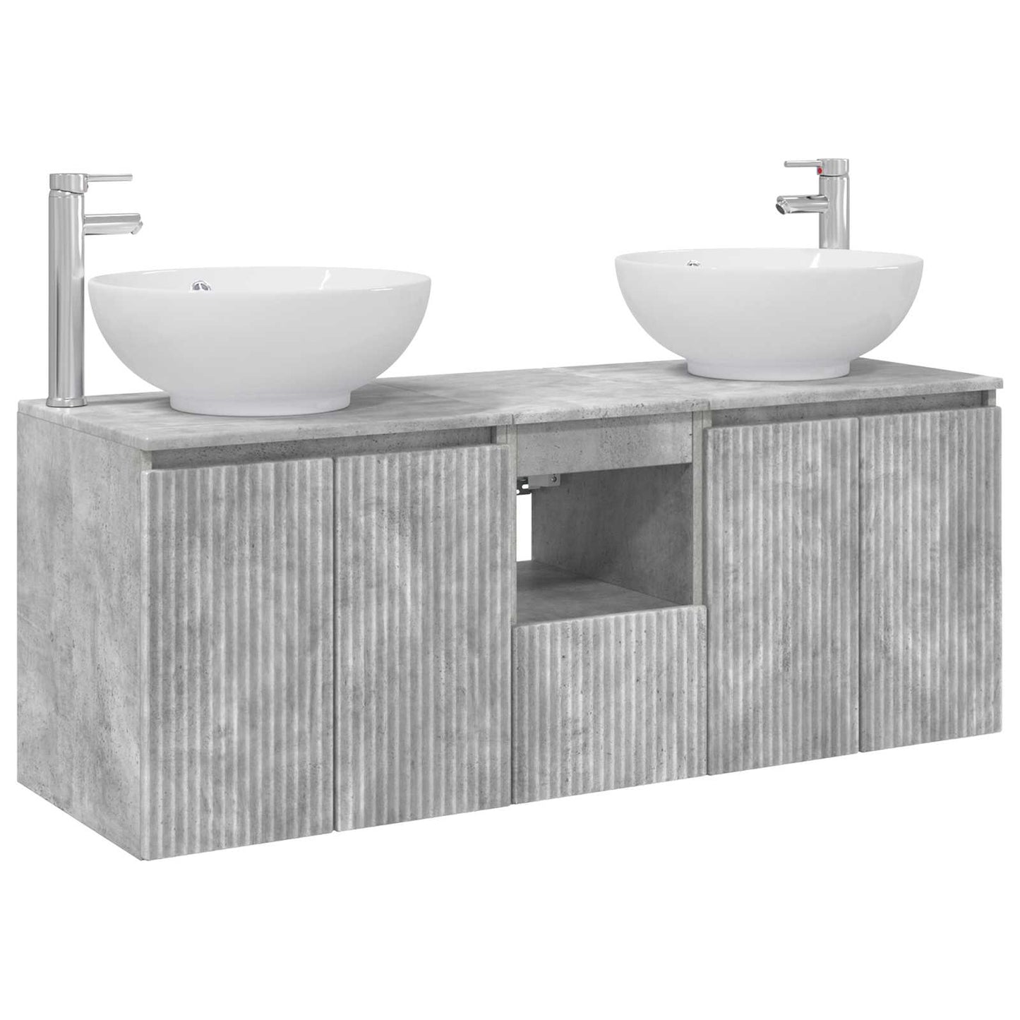 vidaXL Bathroom Cabinet Set 3 pcs Concrete Grey 49.5 x 44.5 x 65 cm 2