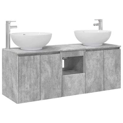 vidaXL Bathroom Cabinet Set 3 pcs Concrete Grey 49.5 x 44.5 x 65 cm 2
