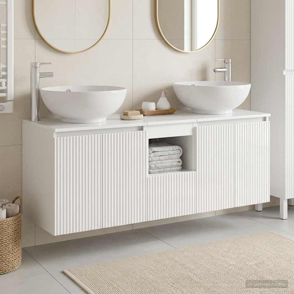 vidaXL Bathroom Cabinet Set 3 pcs High Gloss White 49.5 x 44.5 x 65 cm