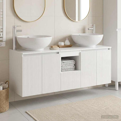 vidaXL Bathroom Cabinet Set 3 pcs High Gloss White 49.5 x 44.5 x 65 cm 1
