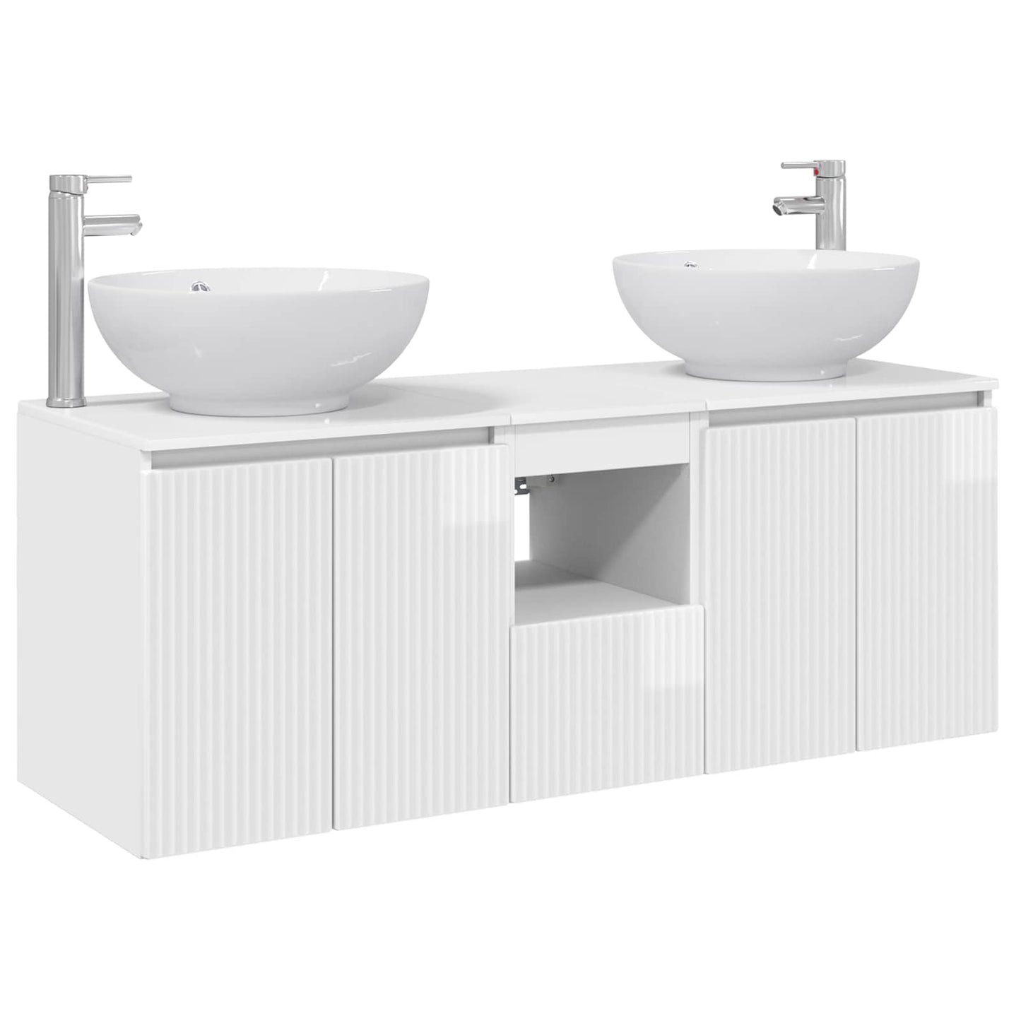 vidaXL Bathroom Cabinet Set 3 pcs High Gloss White 49.5 x 44.5 x 65 cm 2