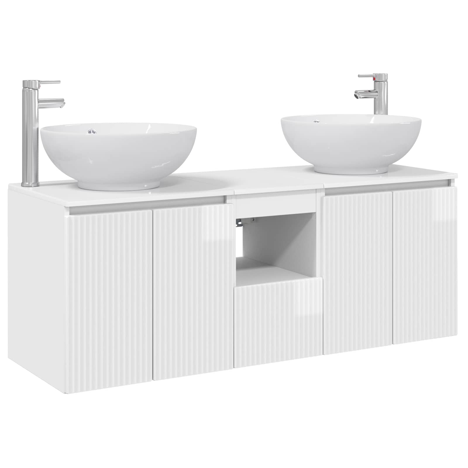vidaXL Bathroom Cabinet Set 3 pcs High Gloss White 49.5 x 44.5 x 65 cm 2