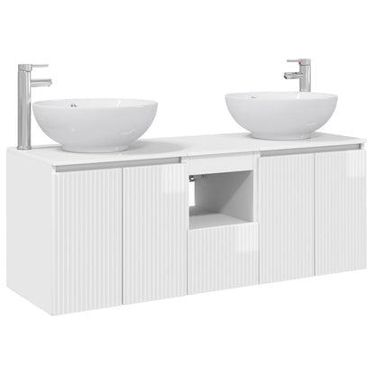 vidaXL Bathroom Cabinet Set 3 pcs High Gloss White 49.5 x 44.5 x 65 cm 2
