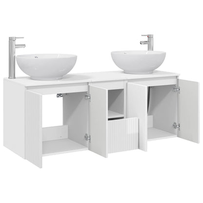 vidaXL Bathroom Cabinet Set 3 pcs High Gloss White 49.5 x 44.5 x 65 cm 4
