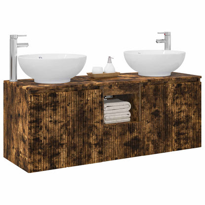 vidaXL Bathroom Cabinet Set 3 pcs Smoked Oak 49.5 x 44.5 x 65 cm 3