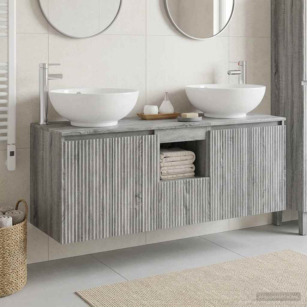 vidaXL Bathroom Cabinet Set 3 pcs Grey Sonoma 49.5 x 44.5 x 65 cm 1