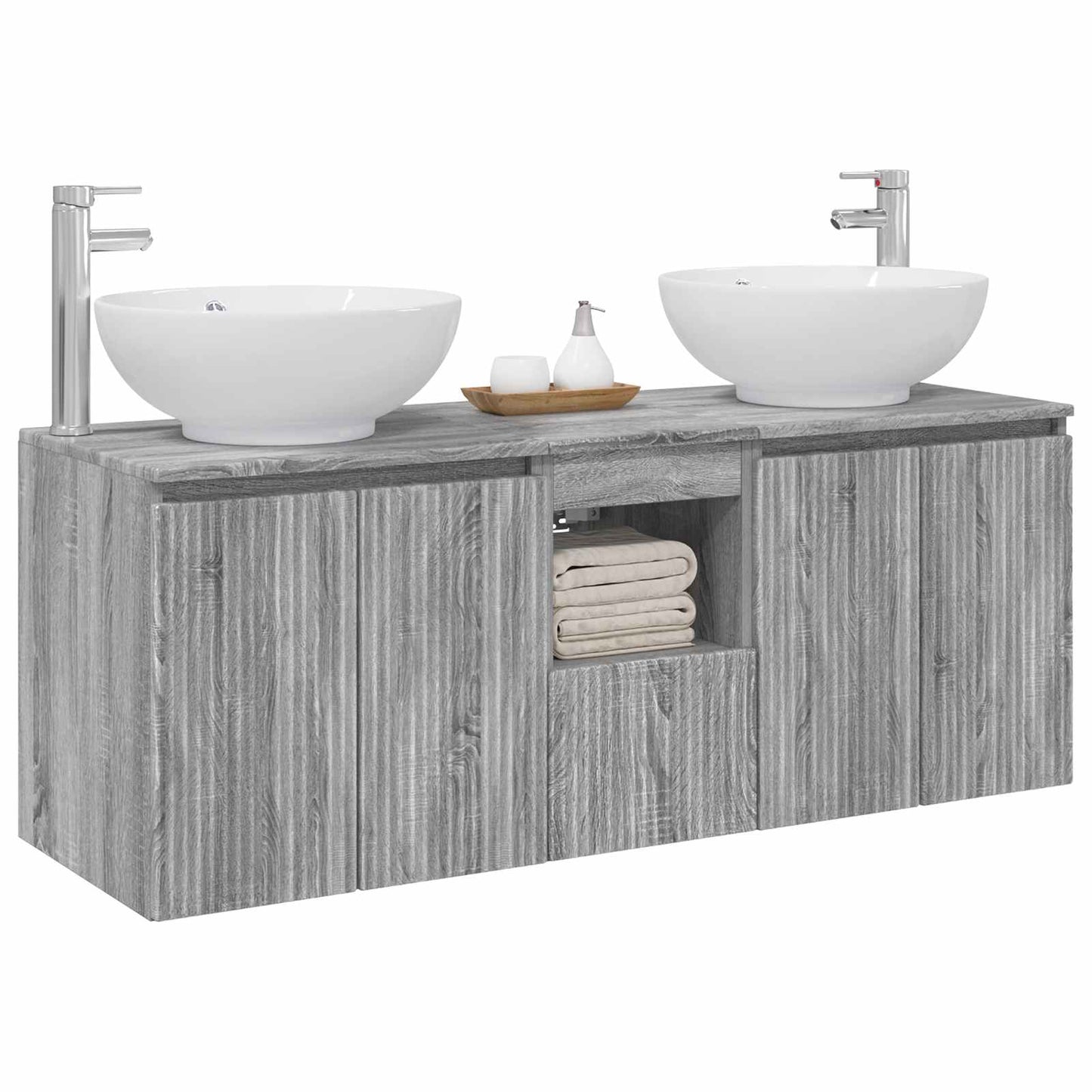 vidaXL Bathroom Cabinet Set 3 pcs Grey Sonoma 49.5 x 44.5 x 65 cm 3