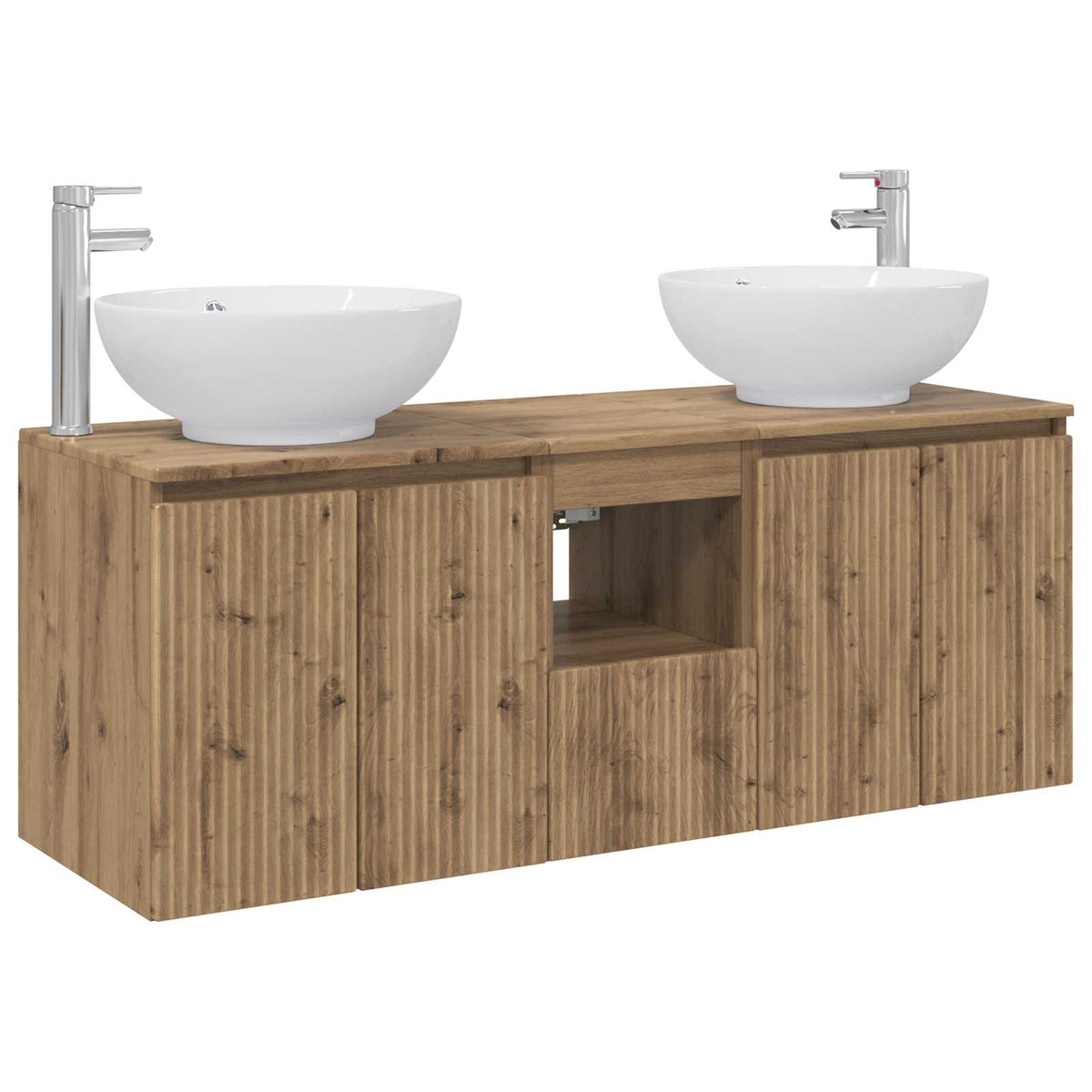 Bathroom Cabinet Set 3 pcs 129 x 44.5 x 80 cm Artisan oak