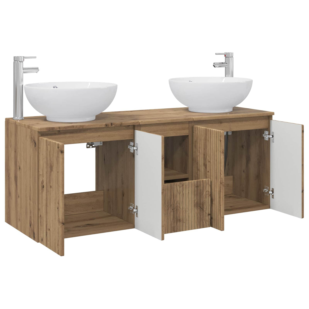 vidaXL Bathroom Cabinet Set 3 pcs Artisan Oak 129 x 44.5 x 80 cm 4