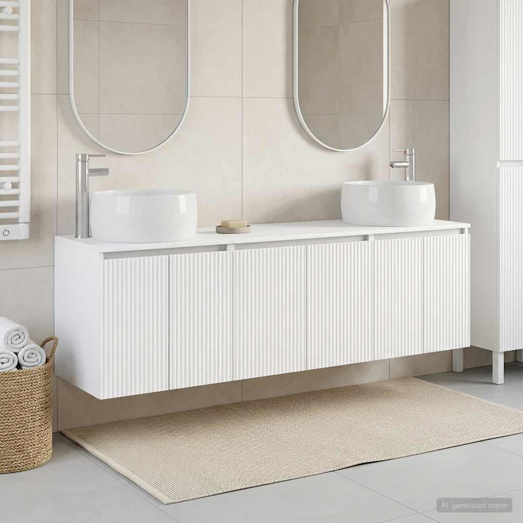 Bathroom Cabinet Set 3 pcs 161.5 x 44.5 x 80 cm White