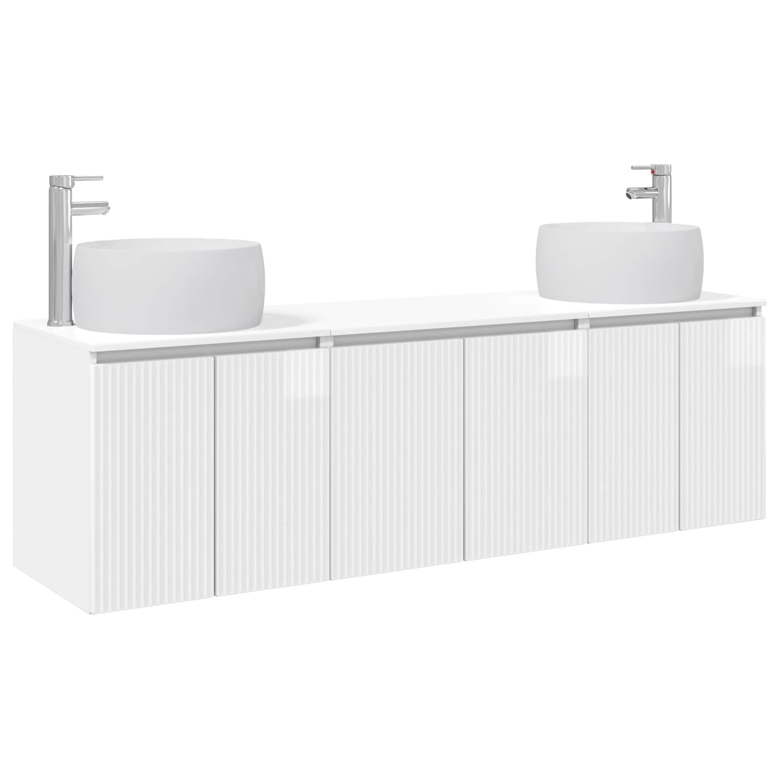 vidaXL Bathroom Cabinet Set 3 pcs High Gloss White 49.5 x 44.5 x 66 cm 2