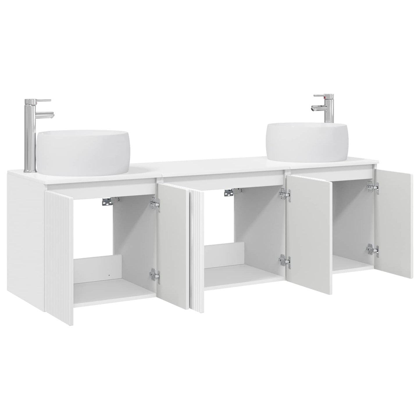 vidaXL Bathroom Cabinet Set 3 pcs High Gloss White 49.5 x 44.5 x 66 cm 3