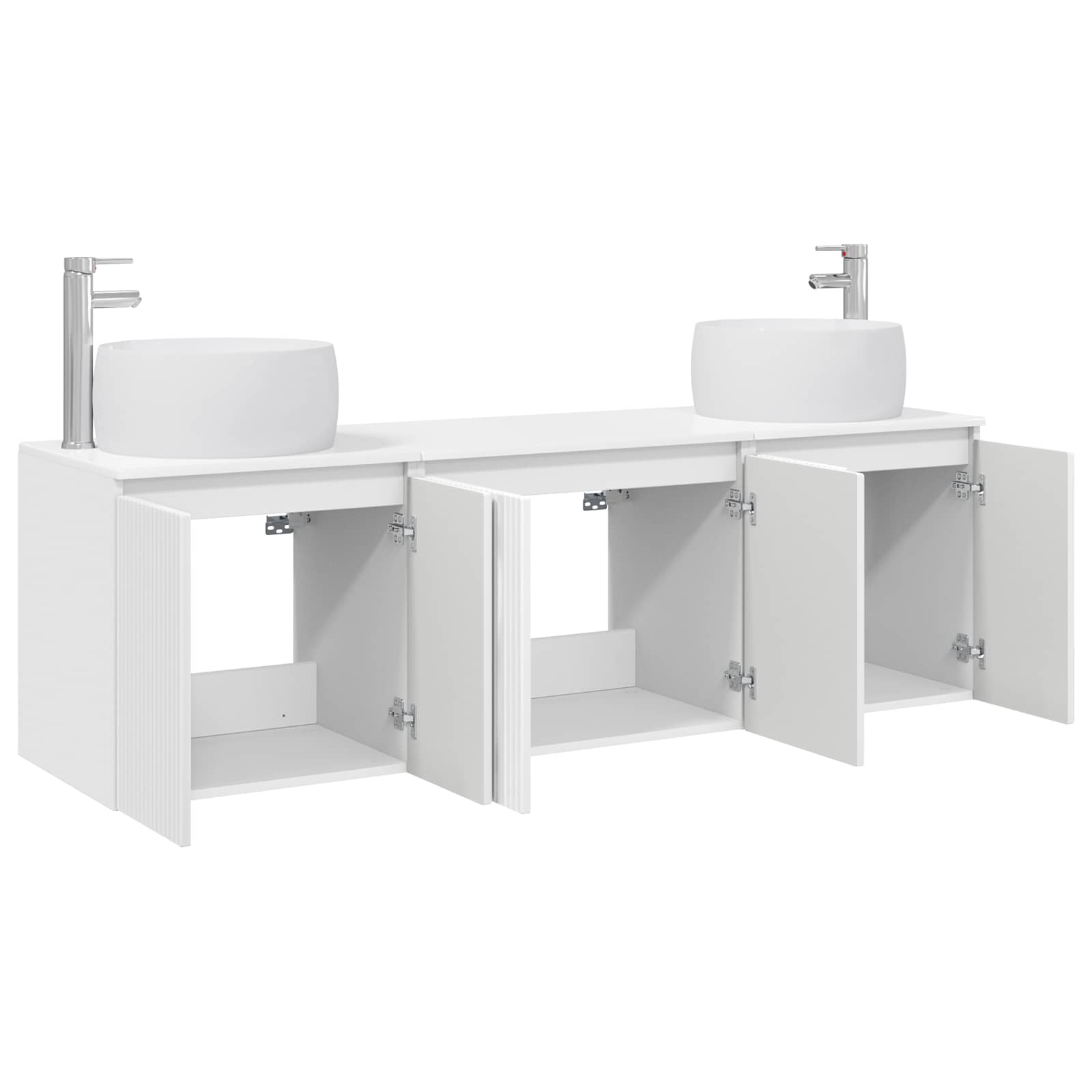 vidaXL Bathroom Cabinet Set 3 pcs High Gloss White 49.5 x 44.5 x 66 cm 3