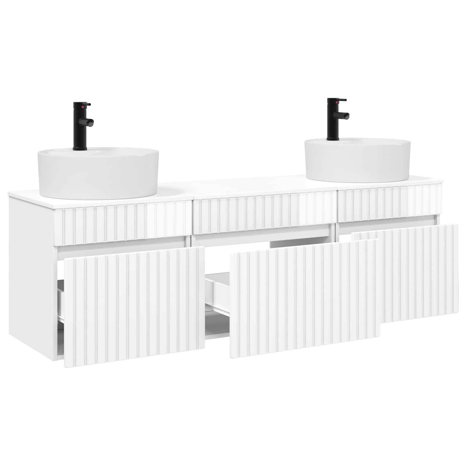 vidaXL Bathroom Cabinet Set 3 pcs High Gloss White 49 x 44.5 x 65 cm 3