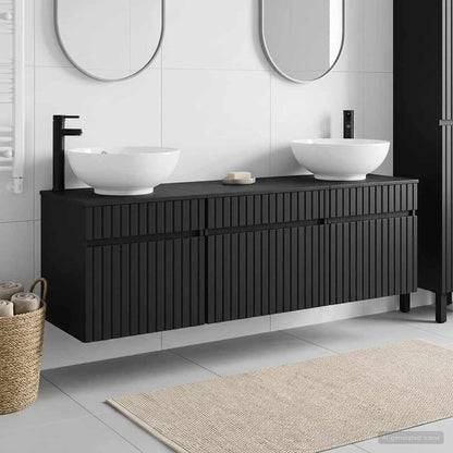 vidaXL Bathroom Cabinet Set 3 pcs Black 49 x 44.5 x 66.5 cm 1
