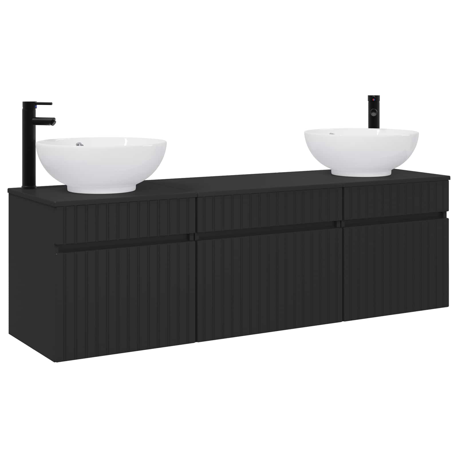 vidaXL Bathroom Cabinet Set 3 pcs Black 49 x 44.5 x 66.5 cm 2