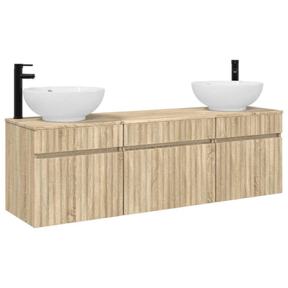 vidaXL Bathroom Cabinet Set 3 pcs Sonoma Oak 49 x 44.5 x 66.5 cm 2