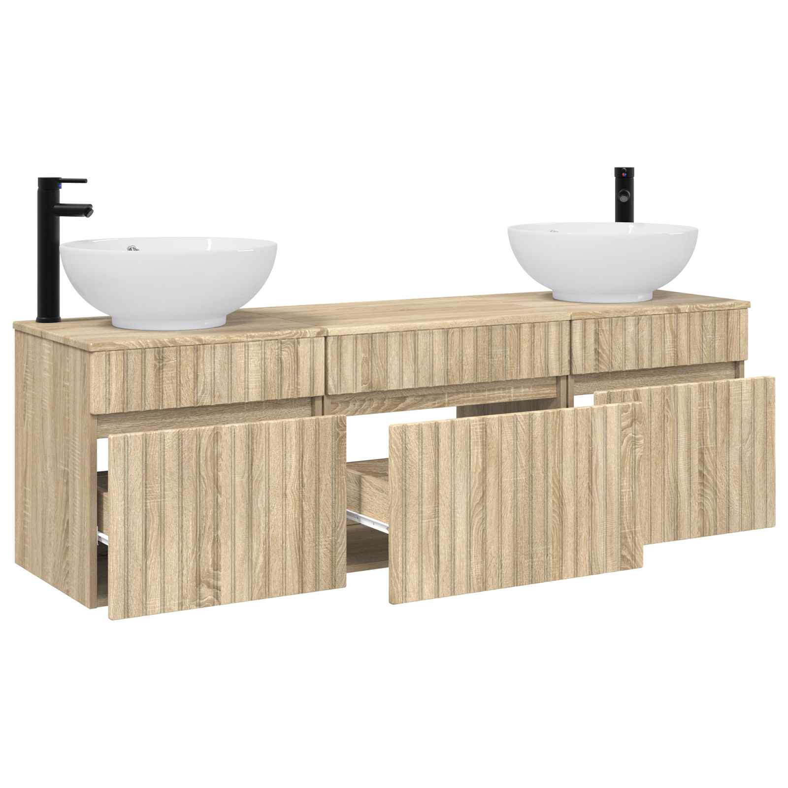 vidaXL Bathroom Cabinet Set 3 pcs Sonoma Oak 49 x 44.5 x 66.5 cm 3