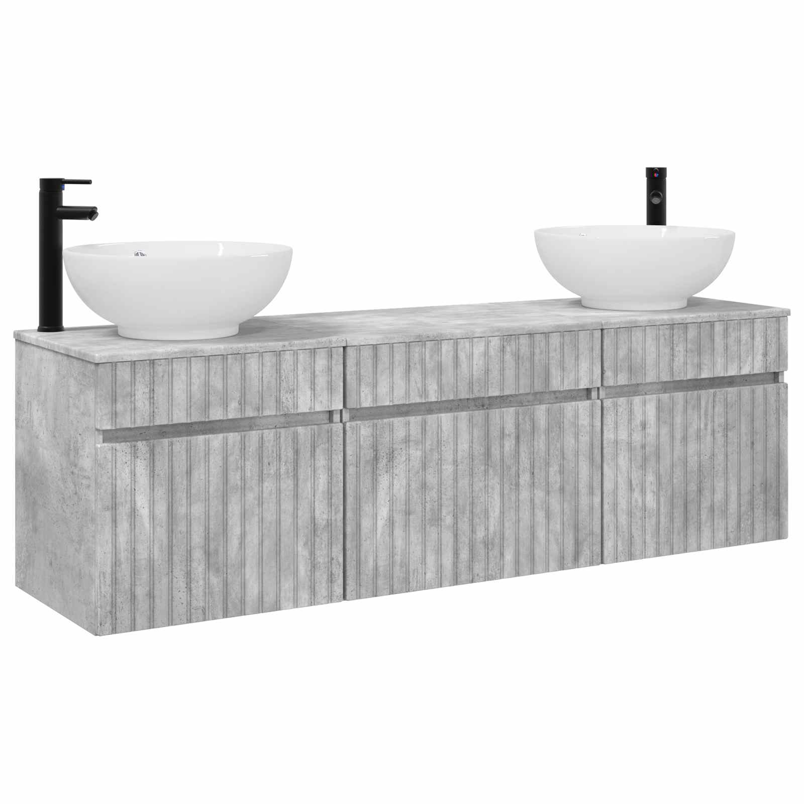 vidaXL Bathroom Cabinet Set 3 pcs Concrete Grey 49 x 44.5 x 66.5 cm 2