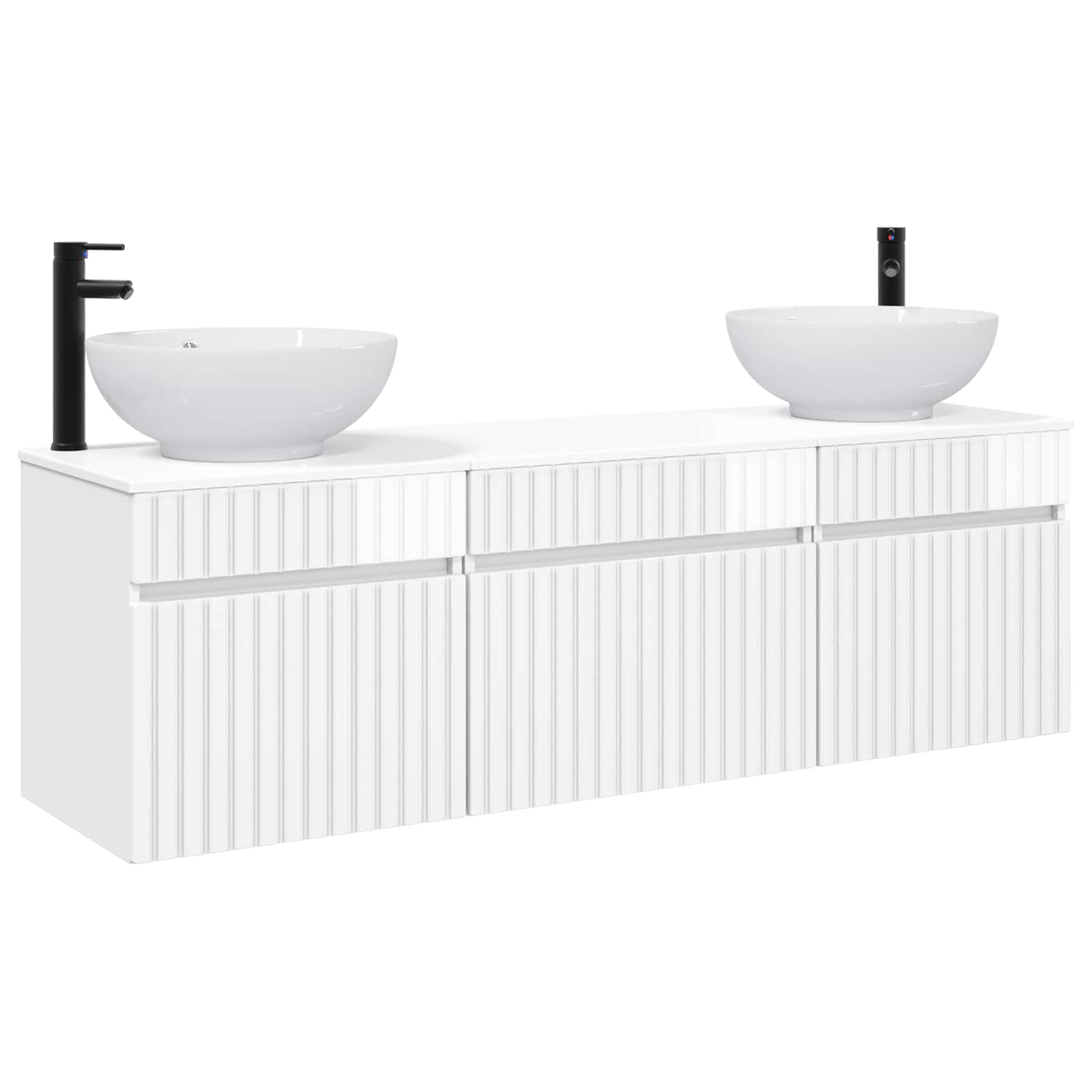 vidaXL Bathroom Cabinet Set 3 pcs High Gloss White 49 x 44.5 x 66.5 cm 2