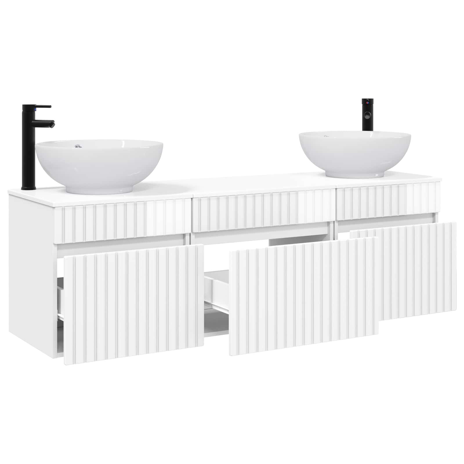 vidaXL Bathroom Cabinet Set 3 pcs High Gloss White 49 x 44.5 x 66.5 cm 3