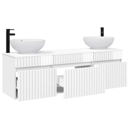 vidaXL Bathroom Cabinet Set 3 pcs High Gloss White 49 x 44.5 x 66.5 cm 3