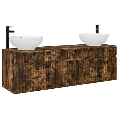 vidaXL Bathroom Cabinet Set 3 pcs Smoked Oak 49 x 44.5 x 66.5 cm 2