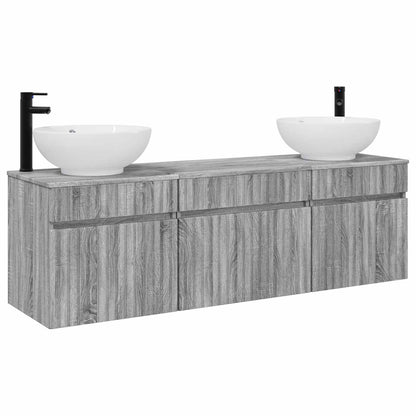 vidaXL Bathroom Cabinet Set 3 pcs Grey Sonoma 49 x 44.5 x 66.5 cm 2
