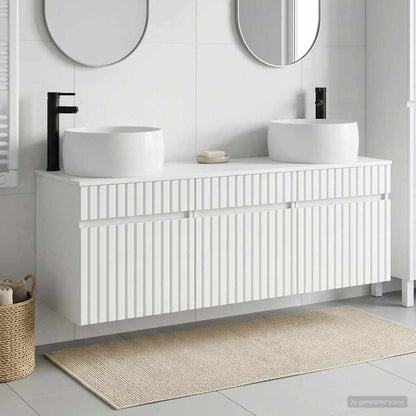 vidaXL Bathroom Cabinet Set 3 pcs High Gloss White 49 x 44.5 x 66 cm 1