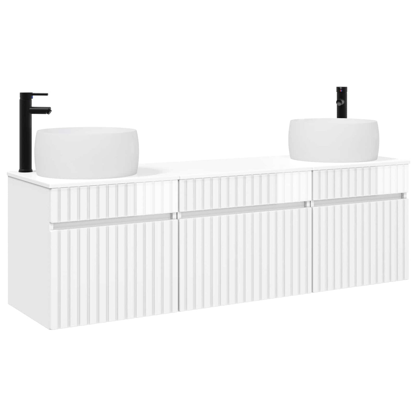 vidaXL Bathroom Cabinet Set 3 pcs High Gloss White 49 x 44.5 x 66 cm 2