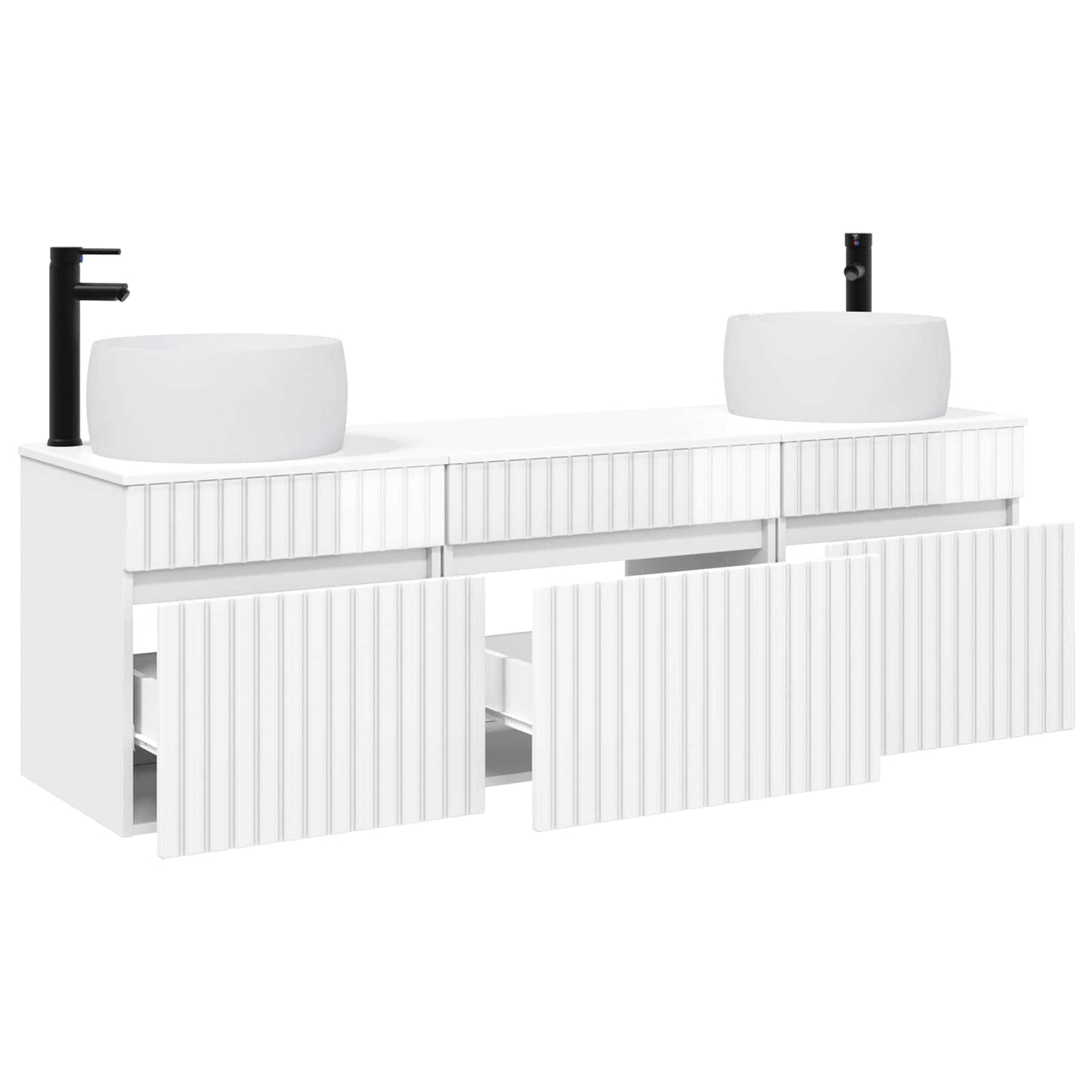 vidaXL Bathroom Cabinet Set 3 pcs High Gloss White 49 x 44.5 x 66 cm 3