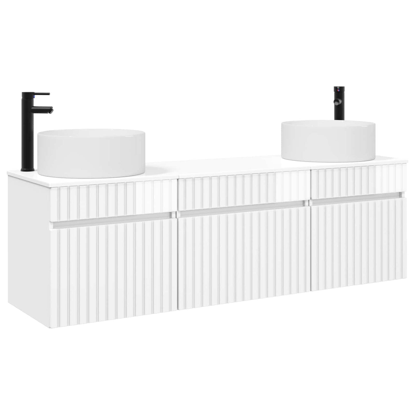 vidaXL Bathroom Cabinet Set 3 pcs High Gloss White 49 x 44.5 x 65.5 cm 2
