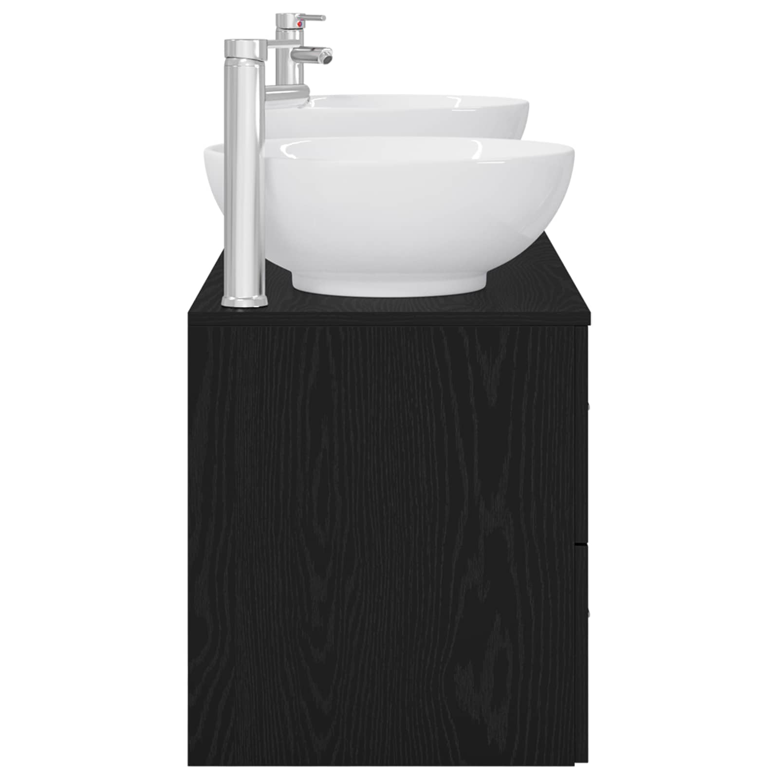 vidaXL Bathroom Furniture Set 3 pcs Black 49.5 x 44.5 x 65 cm 6