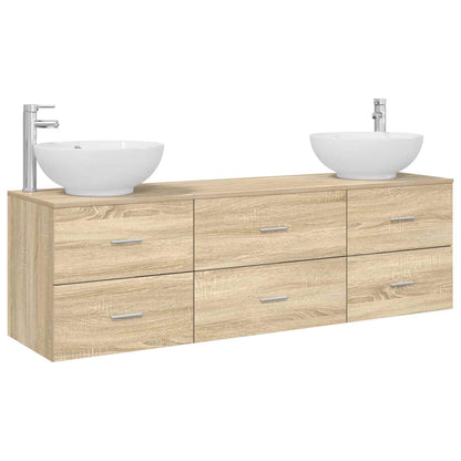 vidaXL Bathroom Furniture Set 3 pcs Sonoma Oak 49.5 x 44.5 x 65 cm 2