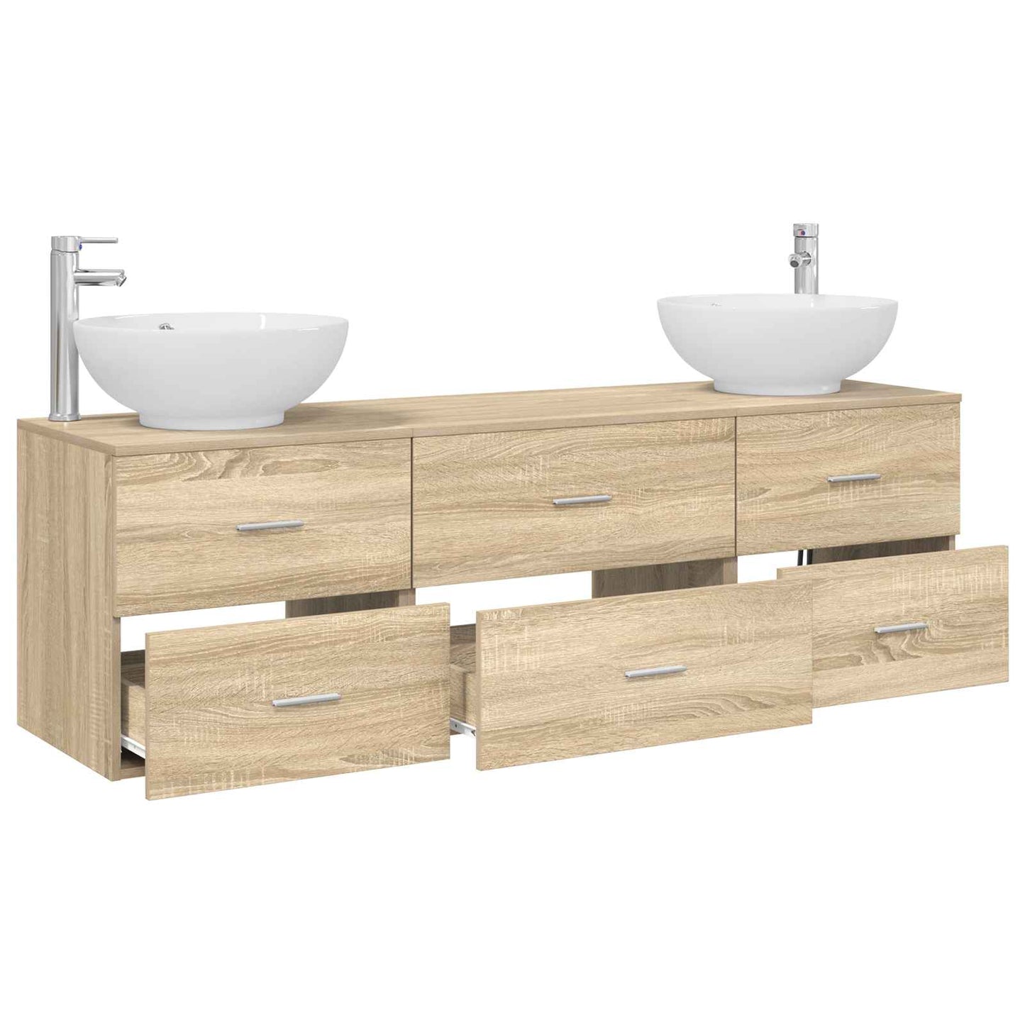 vidaXL Bathroom Furniture Set 3 pcs Sonoma Oak 49.5 x 44.5 x 65 cm 3