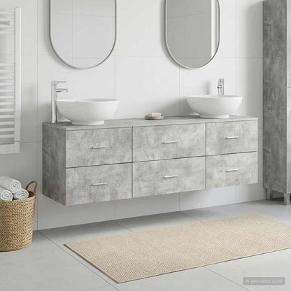 vidaXL Bathroom Furniture Set 3 pcs Concrete Grey 49.5 x 44.5 x 65 cm 1