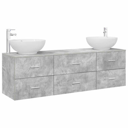 vidaXL Bathroom Furniture Set 3 pcs Concrete Grey 49.5 x 44.5 x 65 cm 2