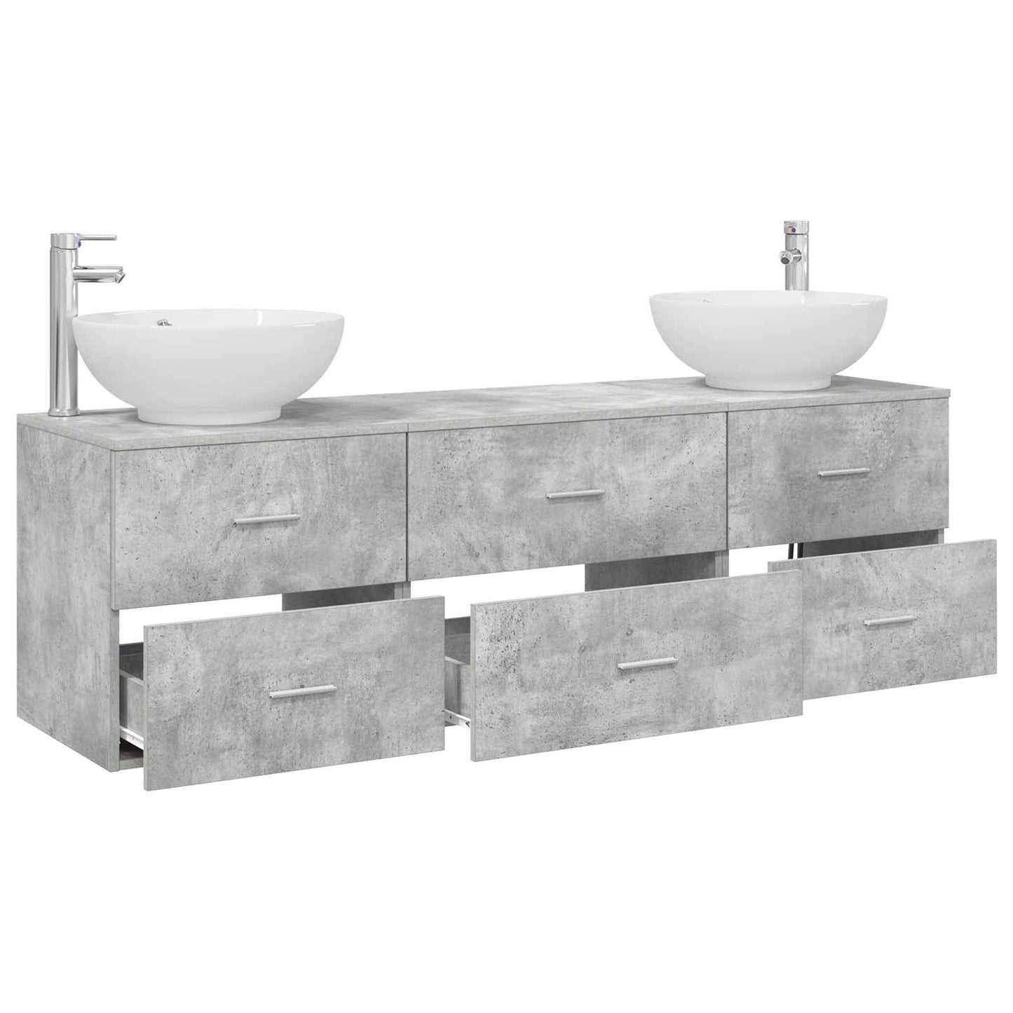 vidaXL Bathroom Furniture Set 3 pcs Concrete Grey 49.5 x 44.5 x 65 cm 3