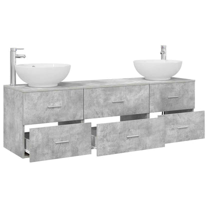 vidaXL Bathroom Furniture Set 3 pcs Concrete Grey 49.5 x 44.5 x 65 cm 3