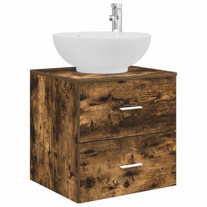 vidaXL Bathroom Furniture Set 3 pcs Smoked Oak 49.5 x 44.5 x 65 cm 4