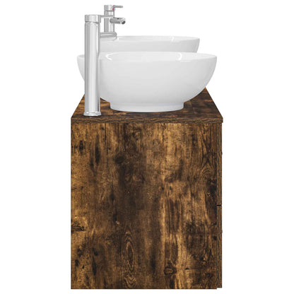 vidaXL Bathroom Furniture Set 3 pcs Smoked Oak 49.5 x 44.5 x 65 cm 6
