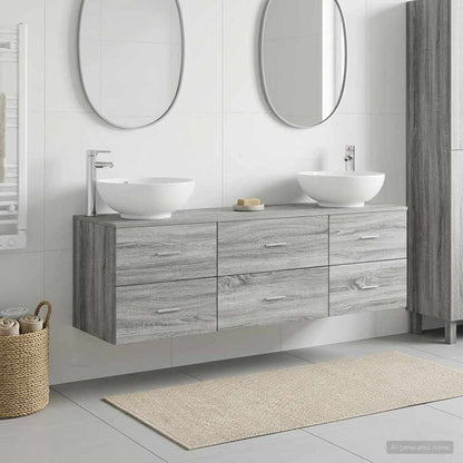 vidaXL Bathroom Furniture Set 3 pcs Grey Sonoma 49.5 x 44.5 x 65 cm 1